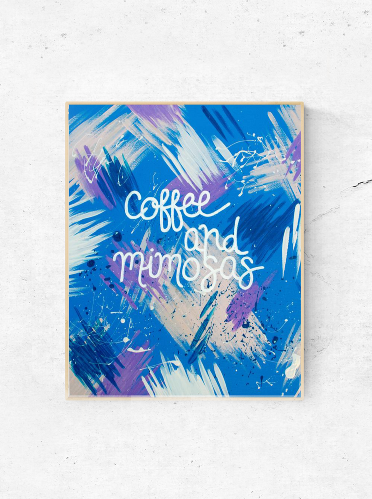The “Coffee & Mimosas” art print pairs together my two favorite breakfast drinks. It’s a little energy mixed with an little bit of party. If you need some coffee bar art, or just a coffee (*raises hand*), this one’s for you. The print comes in 8"x10" or 11"x14".