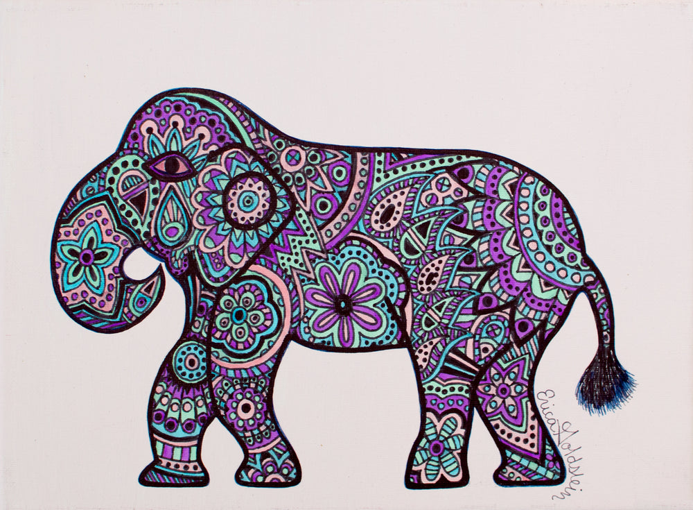 My “Pastel Elephant” 5"x7" greeting card is iconic and feminine.