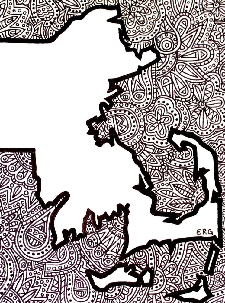 My “Map of Massachusetts (Black and White)” 9"x12" original canvas is a symbol of my new home - Boston. This city gives me all the warm & fuzzies. I hope this canvas does the same for you. There's no place like home!