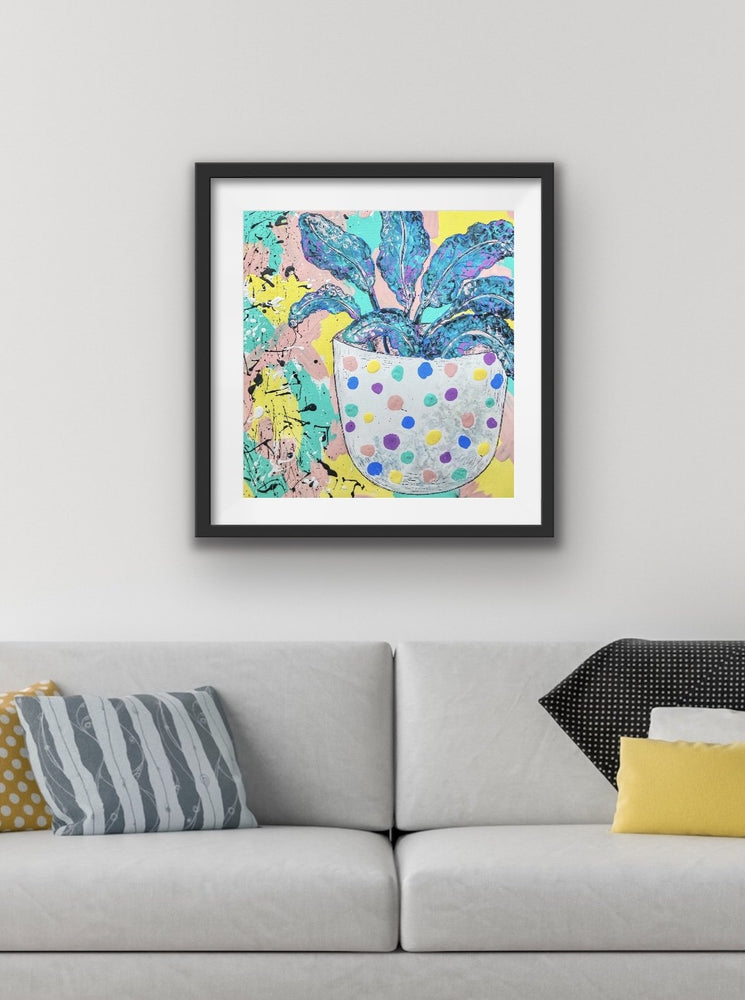 The “Polka Dot Planter” art print is a statement piece that brings calming vibes and greenery to your entertaining space, whether that be your living room, dining room or second bedroom. Prints available in 8"x10" or 11"x14".