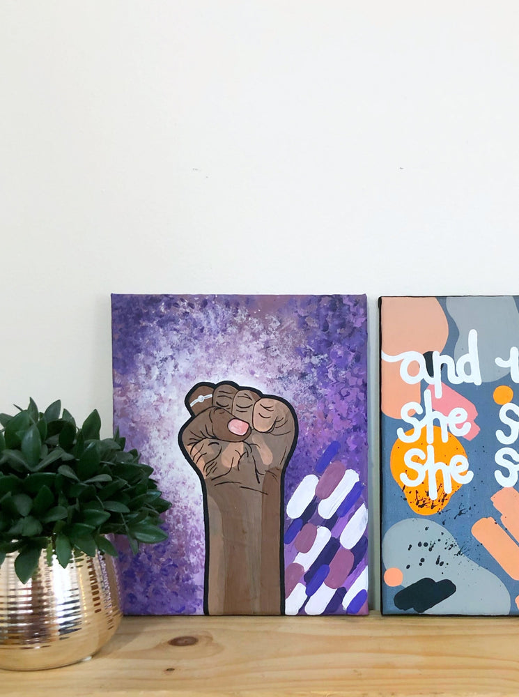 My “Smash The Patriarchy” 8"x10" original canvas is a statement piece that brings empowering vibes into your home. Whatever you’re fighting for - reproductive rights, justice for POC or equal pay, this canvas will offer a pop of color.