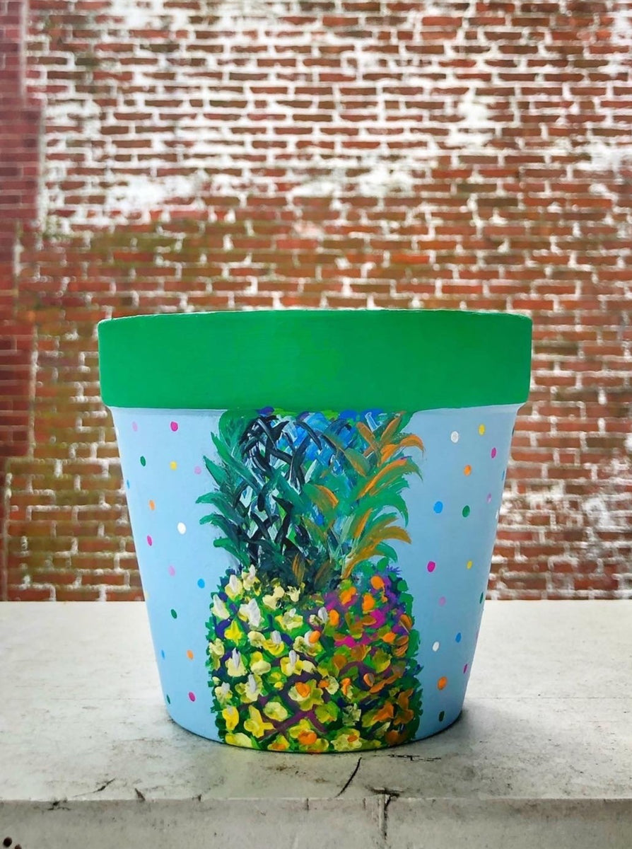 flower pots for pineapple plants Pineapple Planter | The Blank Canvas Company | Indoor Plant Art