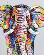 The Blank Canvas Company's original canvas collection, featuring the vibrant Colorful Elephant canvas