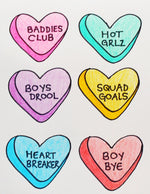 Candy Hearts Galentine's Day Card