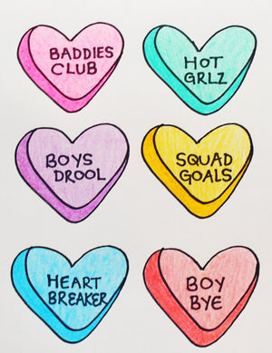Candy Hearts Galentine's Day Card