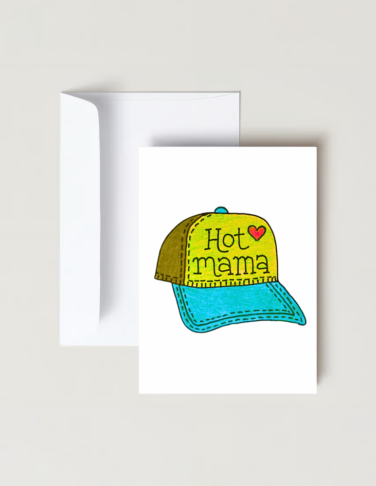 Hot Mama Trucker Hat Mother's Day Card for Moms
