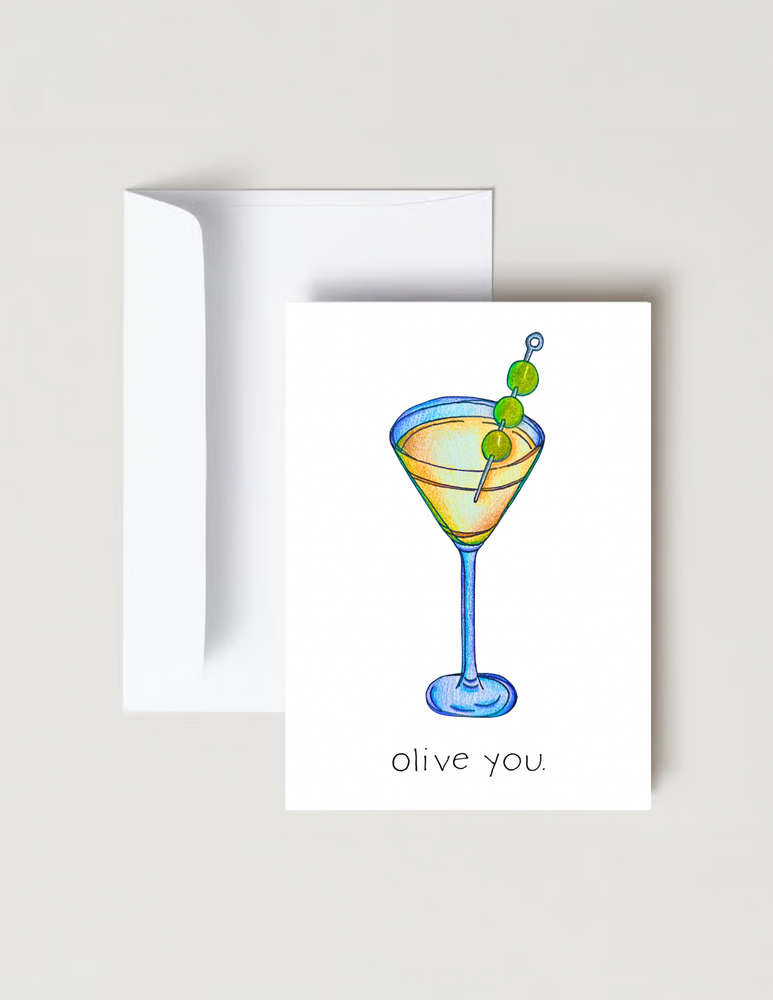 Olive You Just a Martini Bit Couples & Friendship Card