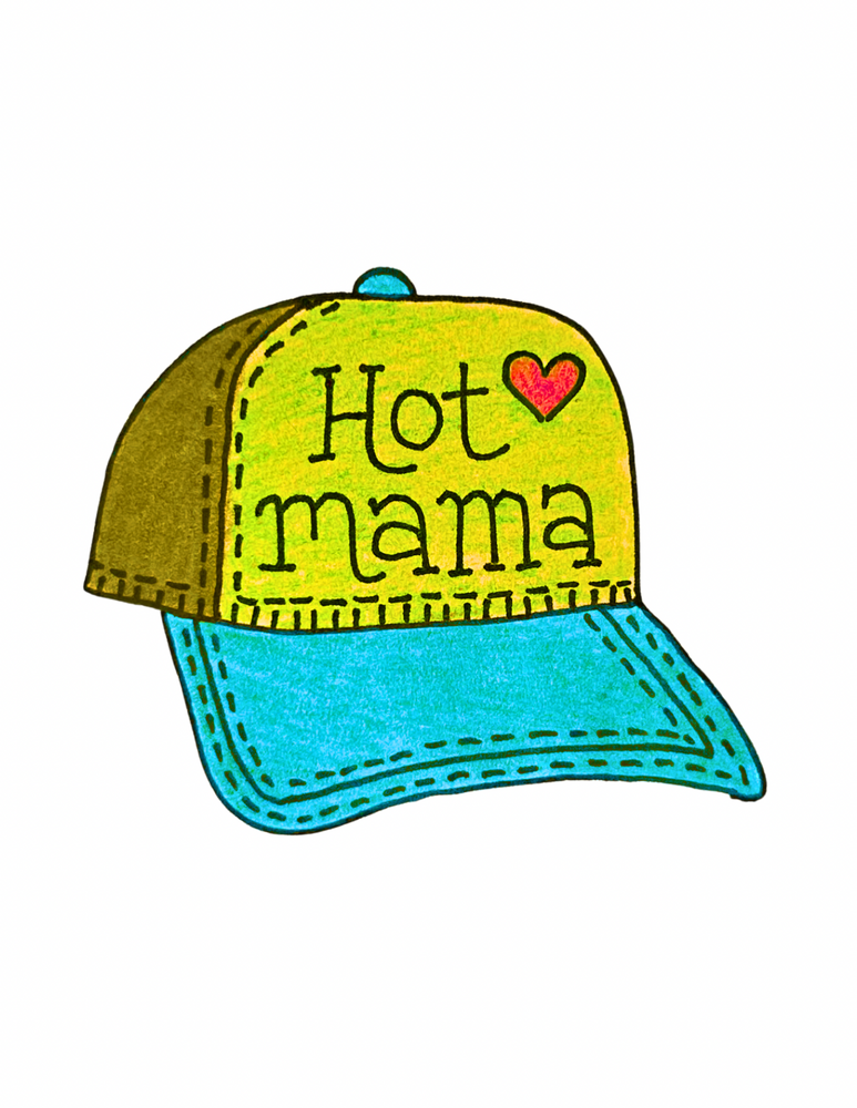 Hot Mama Trucker Hat Mother's Day Card for Moms