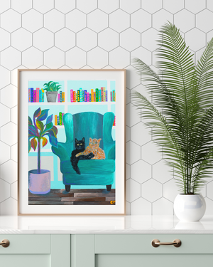 Cat Lounge Print