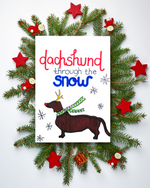 Daschund Through The Snow Holiday Card