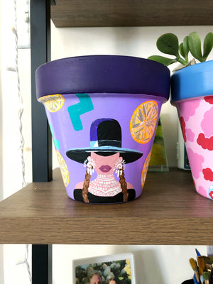 
                
                    Load image into Gallery viewer, My “Beyoncé Lemonade&amp;quot; planter is inspired by the one and only - Queen B. It&amp;#39;s meant to pair the vibrancy of her music + the boldness of this strong female lead who has paved the way towards female empowerment.
                
            