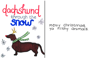 
                
                    Load image into Gallery viewer, Daschund Through The Snow Holiday Card
                
            
