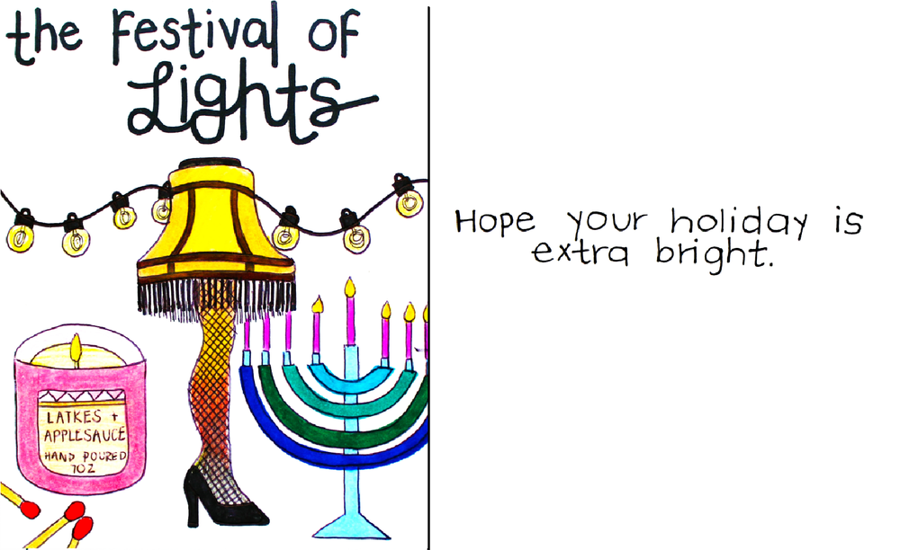 
                
                    Load image into Gallery viewer, Festival of Lights Hanukkah Card
                
            