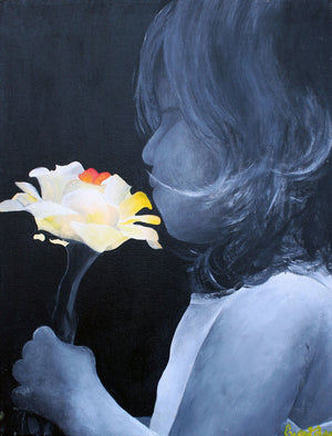 
                
                    Load image into Gallery viewer, My “Girl With The Yellow Flower” art print is very near and dear to my heart. This is my oldest piece is my collection (completed in 2009 in my AP art course). The yellow flower is meant to represent a glimmer of hope, faith, and positivity during dark times. Whenever I spot a yellow flower unexpectedly, I know that everything will be okay.
                
            