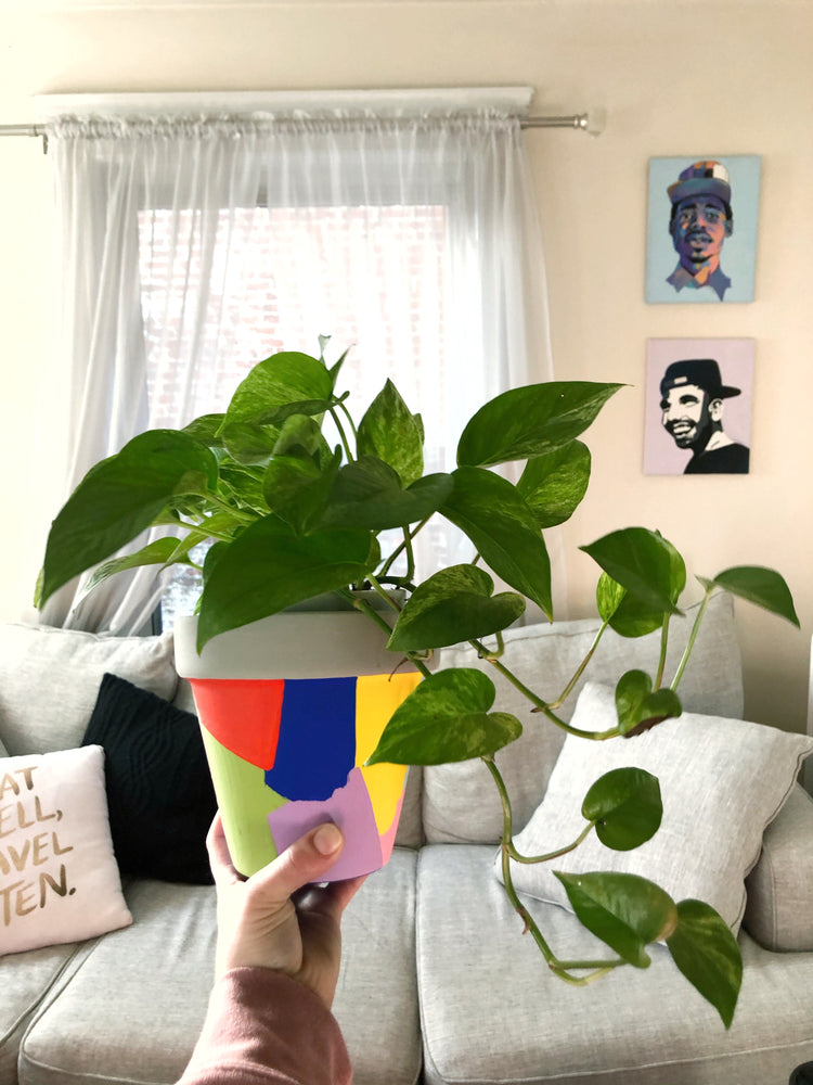 
                
                    Load image into Gallery viewer, My “Rainbow Unicorn Planter&amp;quot; is inspired by the power of the color palette. This beauty is meant to bring brightness and joy to your home by pairing together all of the colors of the rainbow. | Planter | Indoor Plants | Pot | Flower Pot | Abstract Art | Custom Art
                
            