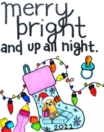 Merry, Bright & Up All Night Holiday Card