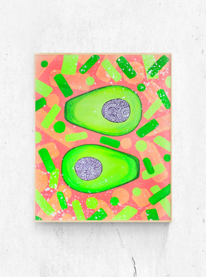 My “Retro Avocado” art print is a fun pop of color for your kitchen or desk. Available in 8"x10" or 11"x14".