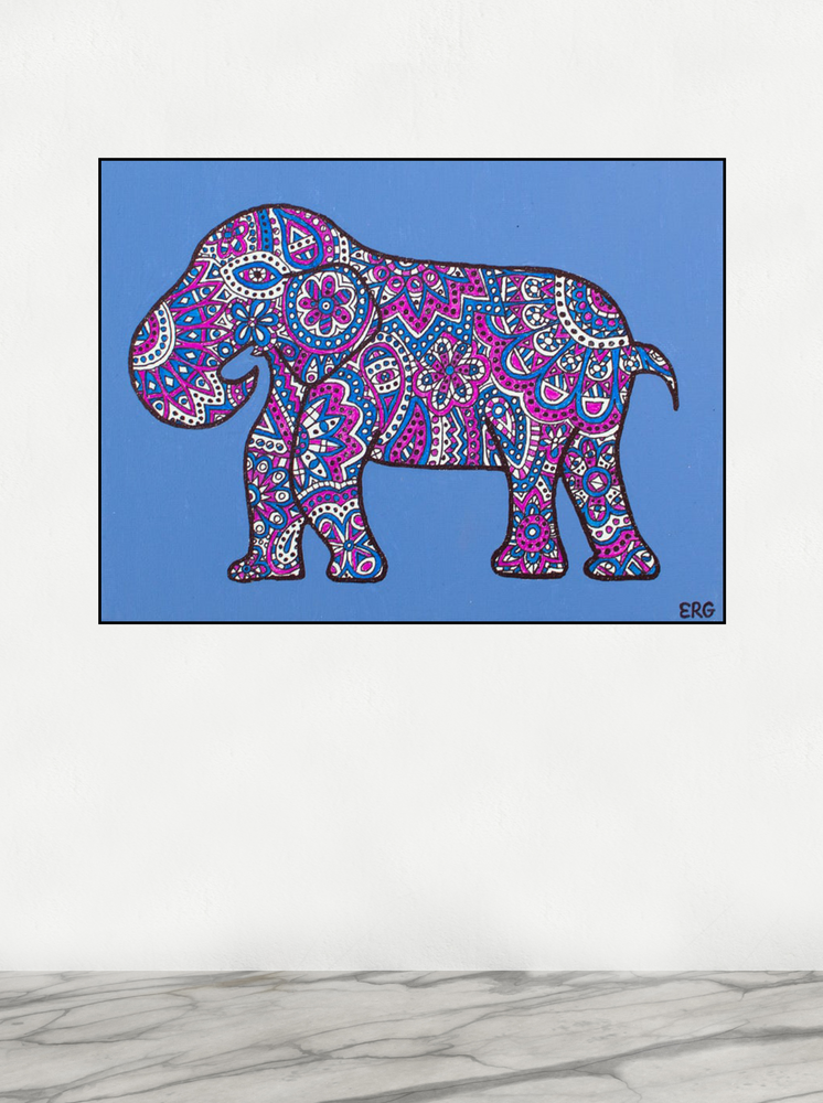 My “Blue & Pink Elephant” 8"x10" original canvas is iconic and feminine. I hope it brings good vibes, positivity, and a sense of calm to your living space.