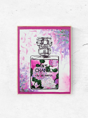 The "Chanel No.5 Perfume” art print is for the female that’s inspired by fashion and beauty. She is the ultimate girly girl and loves everything pink. This print is available in 8"x10" and 11"x14".