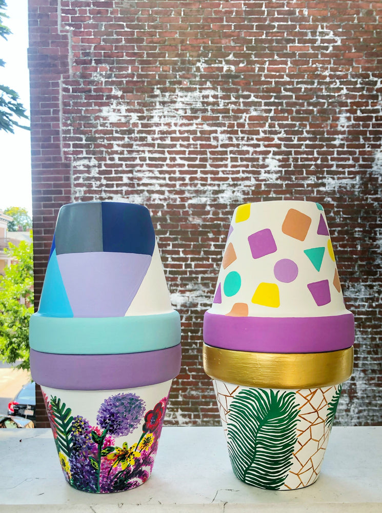 My “Pastel Sprinkle” hand painted terracotta planter was inspired by one of my favorite cupcake and ice cream flavors - Funfetti! 