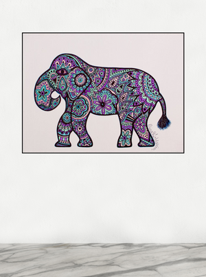 My “Pastel Elephant” 8"x10" original canvas is iconic and feminine. It is ideal for a nursery or girl's bedroom. I hope it brings good vibes, positivity, and a sense of calm to your living space.