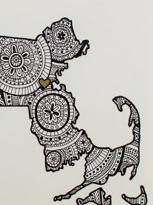 My “Map of Massachusetts (Black and White)” 5"x7" greeting card is a symbol of my new home - Boston. This city gives me all the warm & fuzzies. I hope this print does the same for your recipient. There's no place like home!