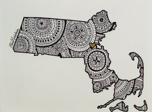 My “Map of Massachusetts (Black and White)” 5"x7" greeting card is a symbol of my new home - Boston. This city gives me all the warm & fuzzies. I hope this print does the same for your recipient. There's no place like home!
