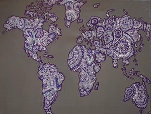 
                
                    Load image into Gallery viewer, My “Map of The World” 11&amp;quot;x14&amp;quot; original canvas is a reminder of how dope our big, beautiful world is. This is a great statement piece for a living room or bedroom.
                
            