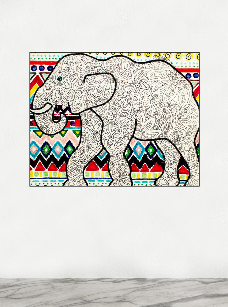 My “Multi-Color Elephant" 8"x10" art print was the first of my elephant series - and my favorite - because of the color and patterns. I hope it brings good vibes, positivity, and a sense of calm to your living space!