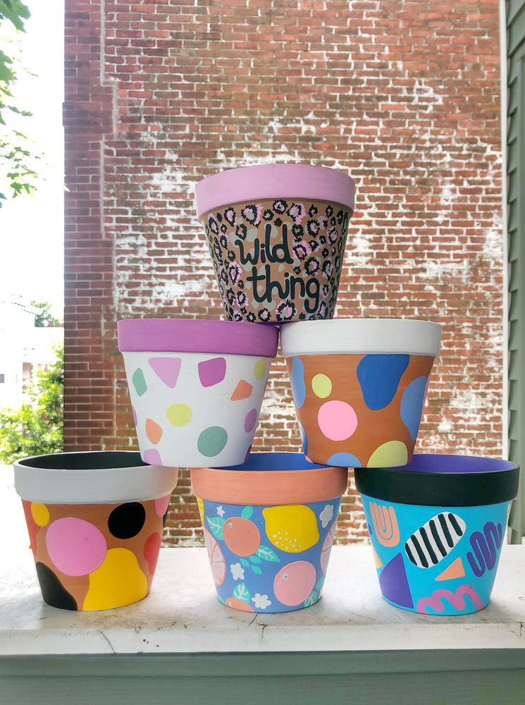 My “Pastel Sprinkle” hand painted terracotta planter was inspired by one of my favorite cupcake and ice cream flavors - Funfetti! 