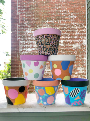 My “Pastel Sprinkle” hand painted terracotta planter was inspired by one of my favorite cupcake and ice cream flavors - Funfetti! 