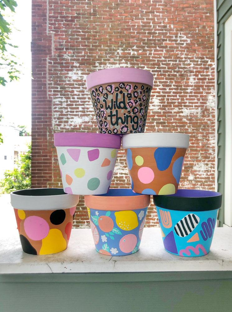 coloured planter pots 90's Kid Planter | The Blank Canvas Company | Indoor Plant Art
