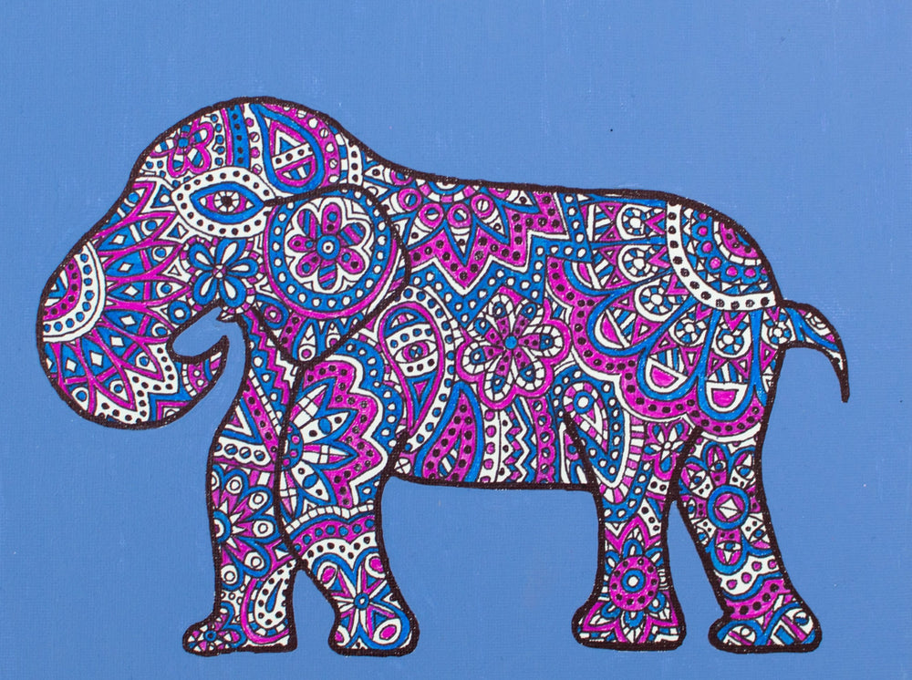 My “Blue & Pink Elephant” original canvas is iconic and feminine. I hope it brings good vibes, positivity, and a sense of calm to your living space.