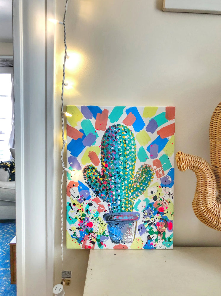 succulent cactus art Colorful Cactus Print | The Blank Canvas Company | Boston Artist