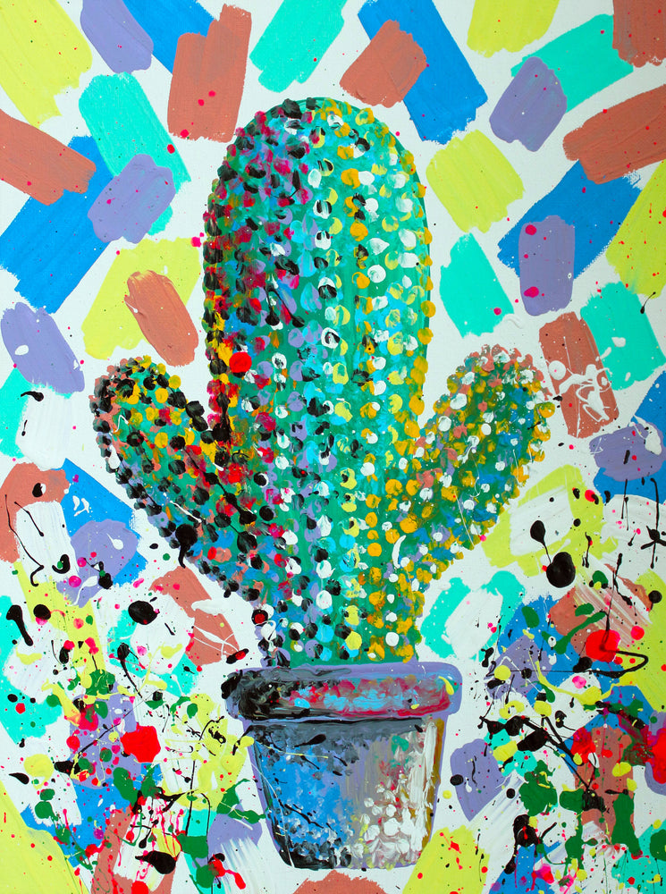 succulent cactus art Colorful Cactus Print | The Blank Canvas Company | Boston Artist
