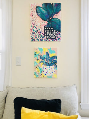 My “Birds of Pastel Paradise” art print is a statement piece that brings calming vibes and greenery to your entertaining space, whether that be your living room, dining room or second bedroom.