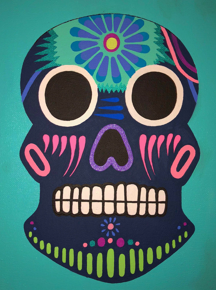 Rainbow Sugar Skull Print