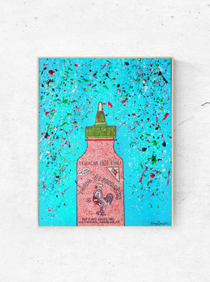 
                
                    Load image into Gallery viewer, The “Sriracha” art print was created to spice things up in your kitchen or living room. Extra hot, anyone? Prints available in 8&amp;quot;x10&amp;quot; or 11&amp;quot;x14&amp;quot;.
                
            