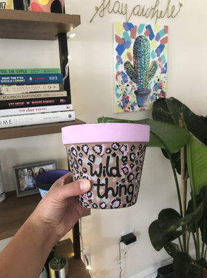 My “Wild Thing” hand painted terracotta planter is designed with my favorite pattern - cheetah! It's for the woman who's not afraid to get a little wild.