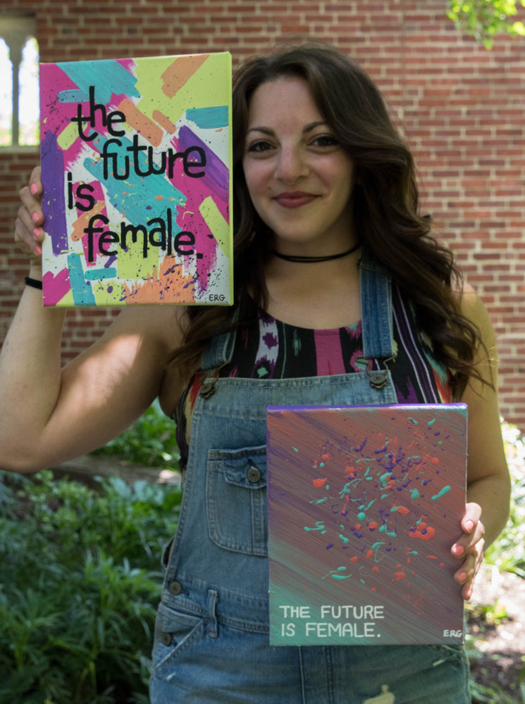 The “Future Is Female (Splatter)” art print is a daily reminder to gals of all ages that women are strong, smart and powerful. Who run the world? GIRLS. Prints available in 8"x10" or 11"x14".