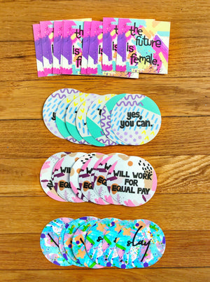 Ignite your inner girl boss with my Female Empowerment Sticker 4-pack! It’s the ultimate bundle for all of my bad ass betches out there. Choose up to 4 designs. 3"x3" sticker | Handmade | Designed in Boston